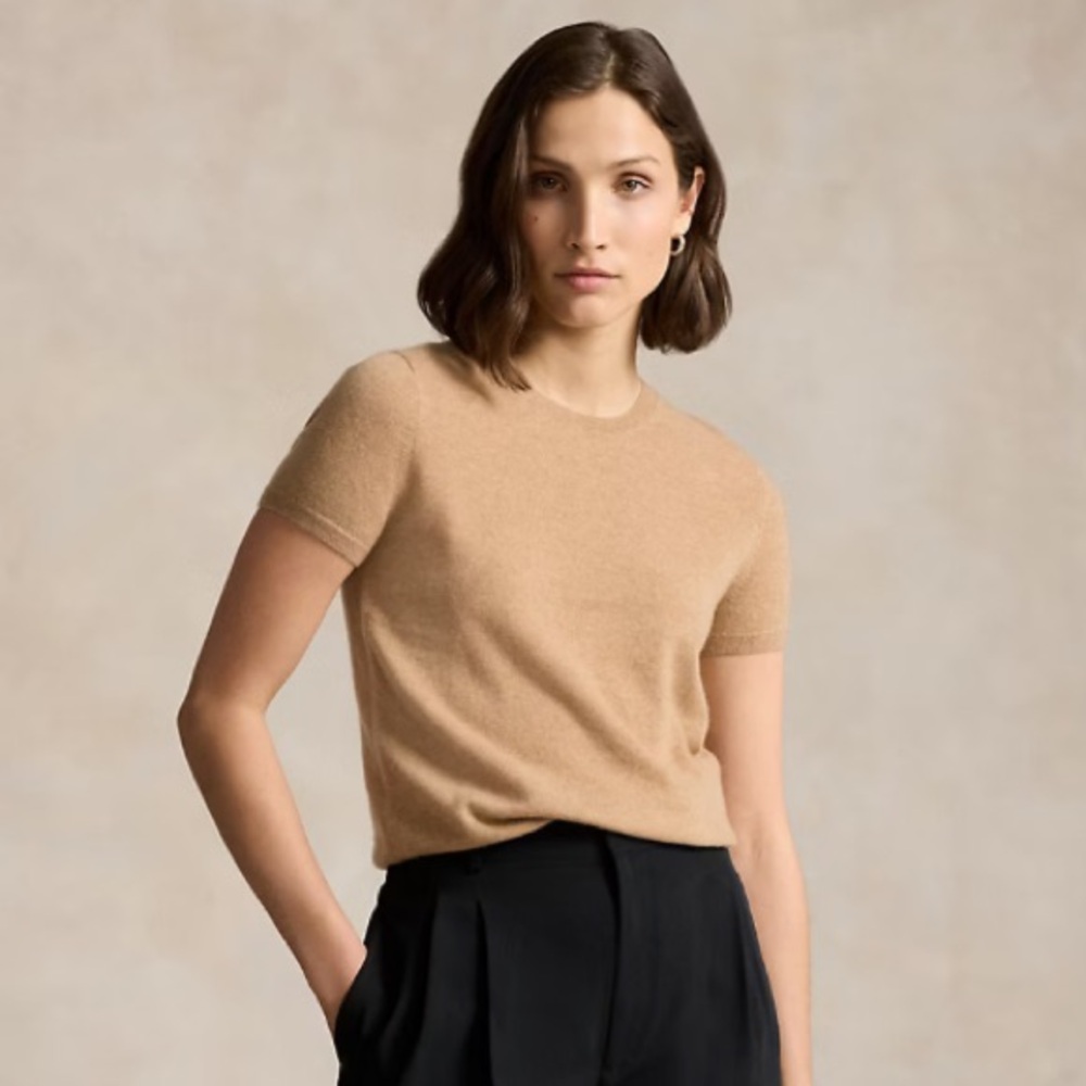 Ralph Lauren Purple Label Cashmere Camel Crewneck Sweater